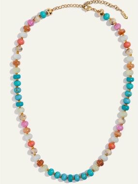 New Stella & Dot Pastel Beaded Candy Necklace Genuine stone beads Antitarnish